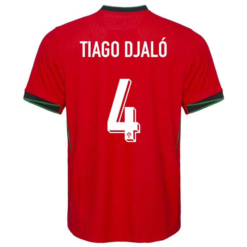 Herren Portugal Tiago Djalo #4 Rot Heimtrikot Trikot 24-26 T-Shirt