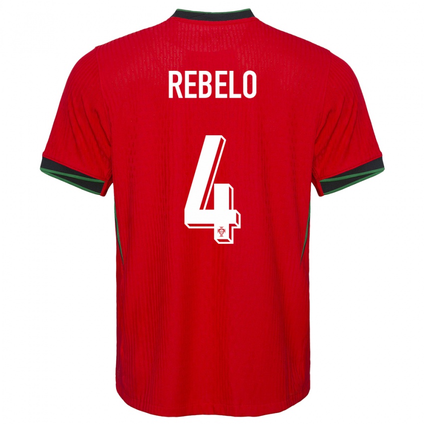 Herren Portugal Silvia Rebelo #4 Rot Heimtrikot Trikot 24-26 T-Shirt