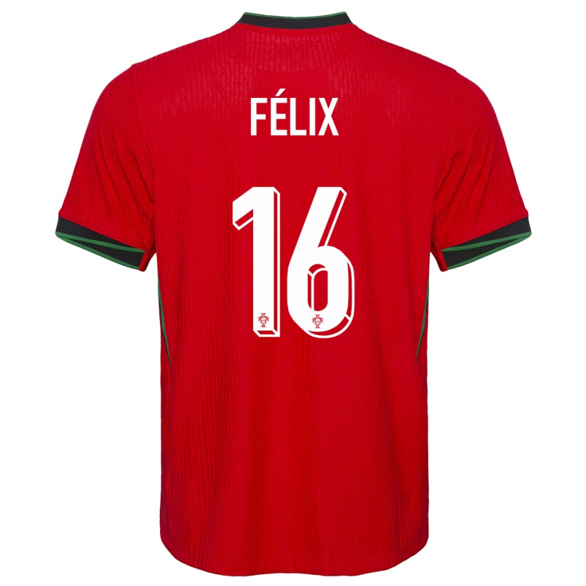 Herren Portugal Hugo Felix #16 Rot Heimtrikot Trikot 24-26 T-Shirt