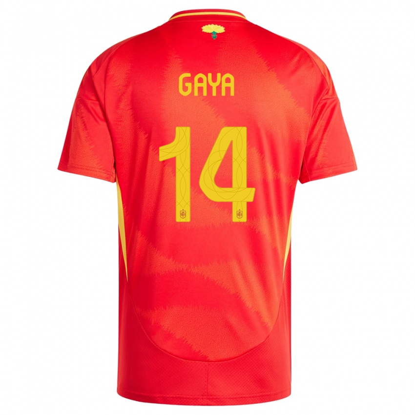 Herren Spanien Jose Gaya #14 Rot Heimtrikot Trikot 24-26 T-Shirt