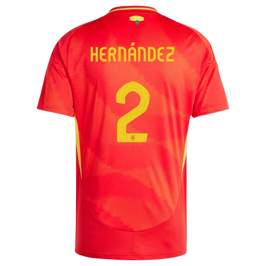 Herren Spanien Oihane Hernandez #2 Rot Heimtrikot Trikot 24-26 T-Shirt