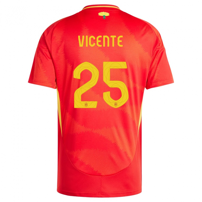 Herren Spanien Ainhoa Vicente #25 Rot Heimtrikot Trikot 24-26 T-Shirt