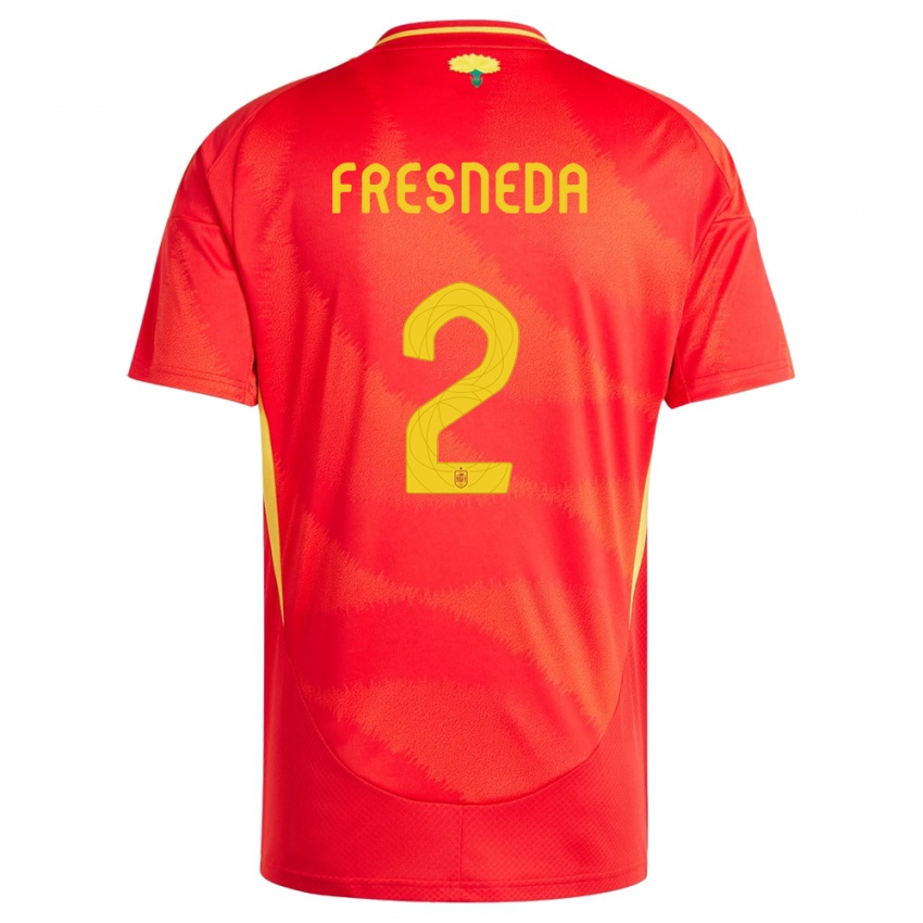 Herren Spanien Ivan Fresneda #2 Rot Heimtrikot Trikot 24-26 T-Shirt
