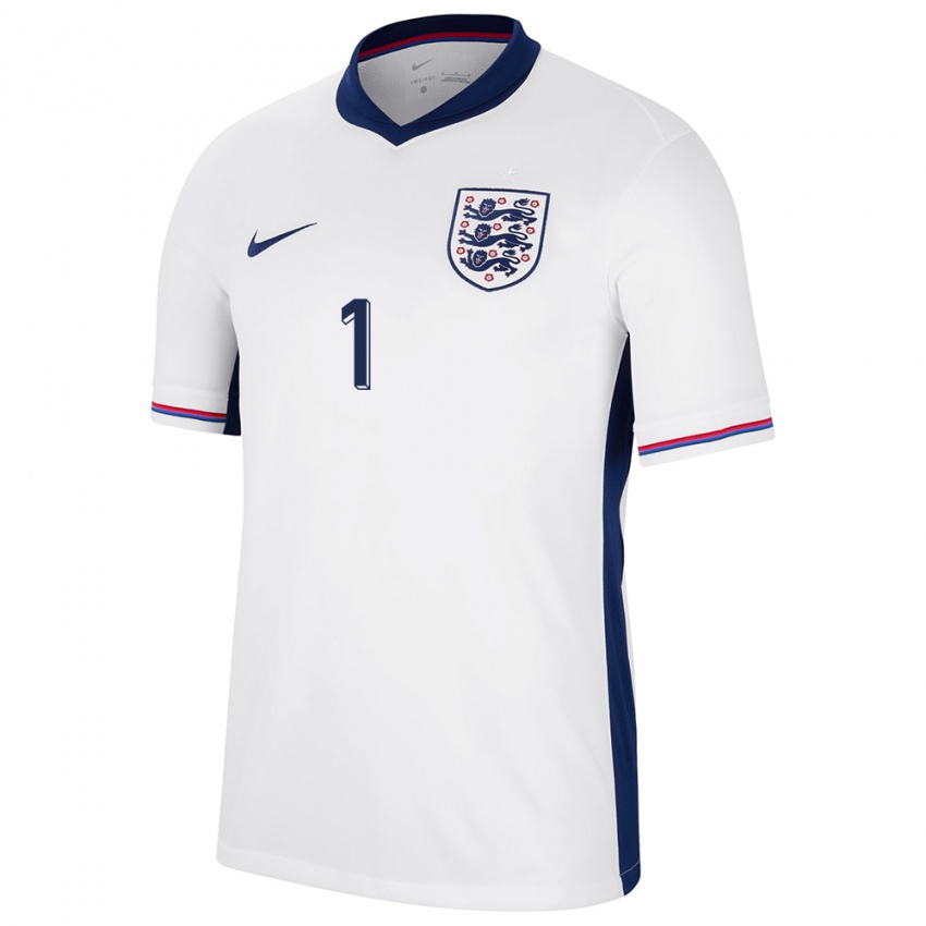 Herren England Mary Earps #1 Weiß Heimtrikot Trikot 24-26 T-Shirt