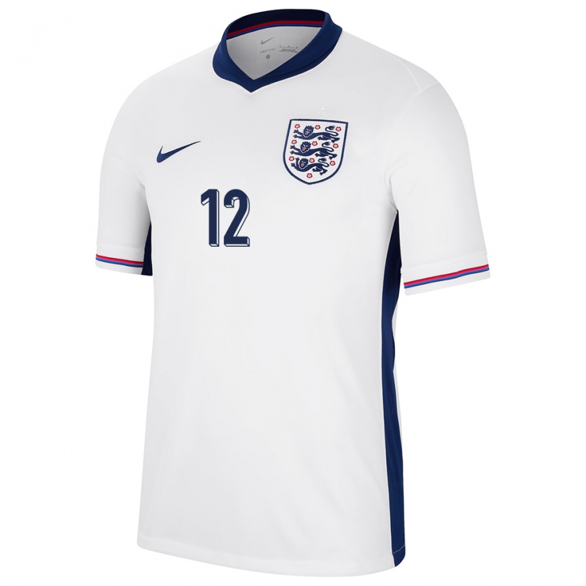 Herren England Jess Carter #12 Weiß Heimtrikot Trikot 24-26 T-Shirt