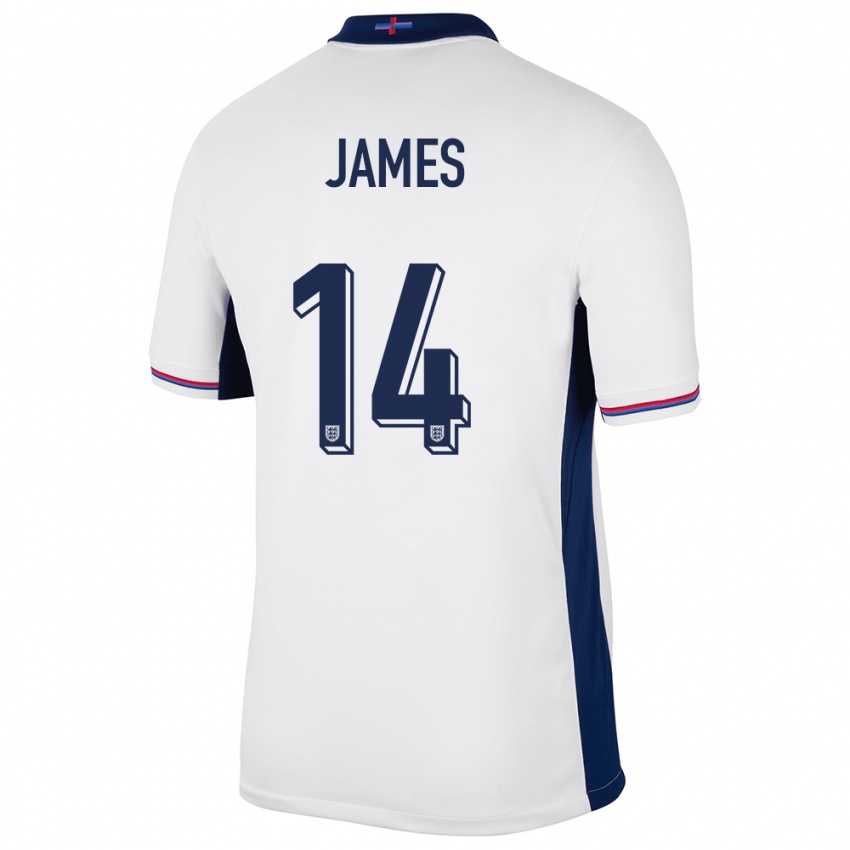 Herren England Reece James #14 Weiß Heimtrikot Trikot 24-26 T-Shirt