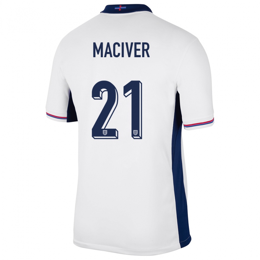 Herren England Sandy Maciver #21 Weiß Heimtrikot Trikot 24-26 T-Shirt