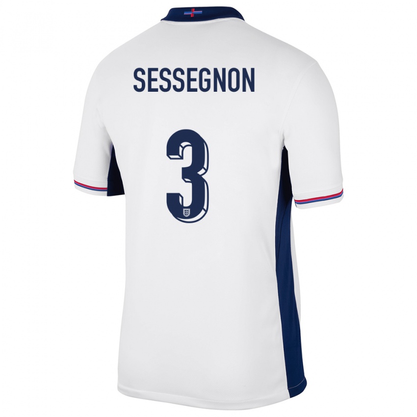 Herren England Ryan Sessegnon #3 Weiß Heimtrikot Trikot 24-26 T-Shirt