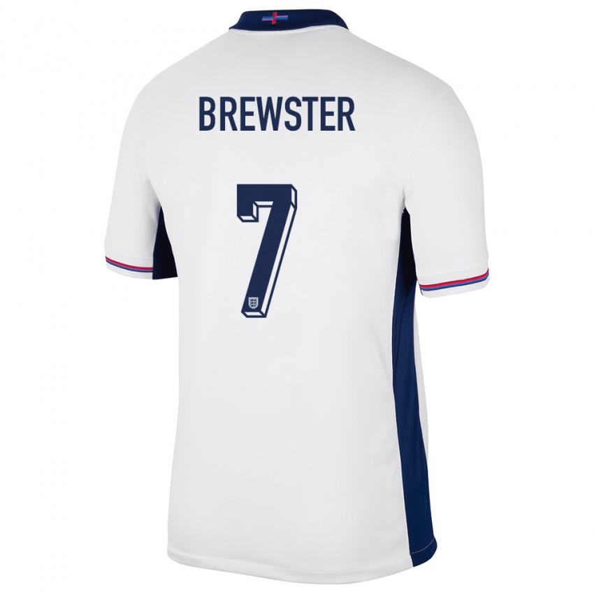 Herren England Rhian Brewster #7 Weiß Heimtrikot Trikot 24-26 T-Shirt