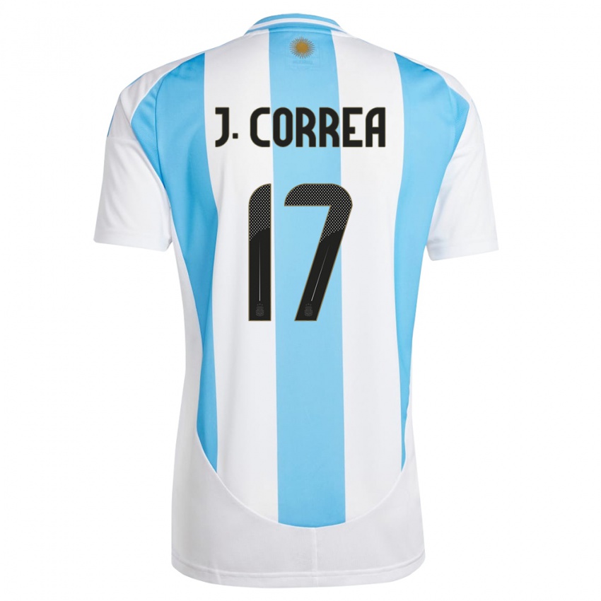 Herren Argentinien Joaquin Correa #17 Weiß Blau Heimtrikot Trikot 24-26 T-Shirt
