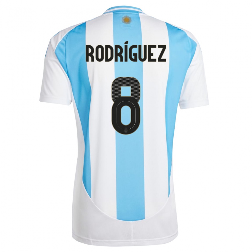 Herren Argentinien Agustin Rodriguez #8 Weiß Blau Heimtrikot Trikot 24-26 T-Shirt