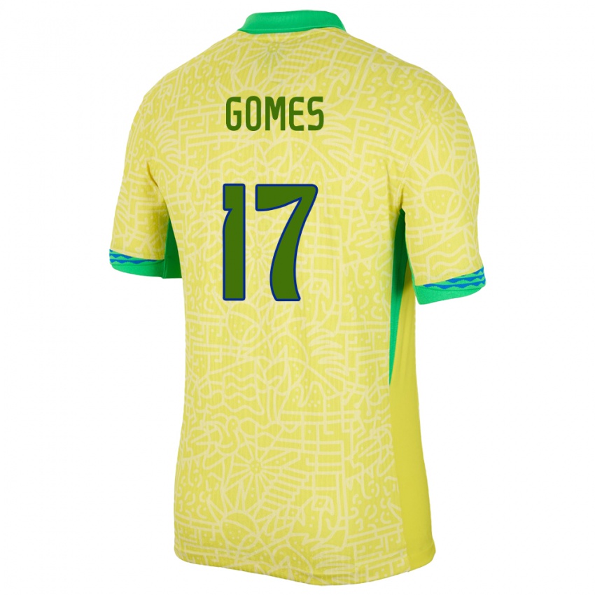 Herren Brasilien William Gomes #17 Gelb Heimtrikot Trikot 24-26 T-Shirt