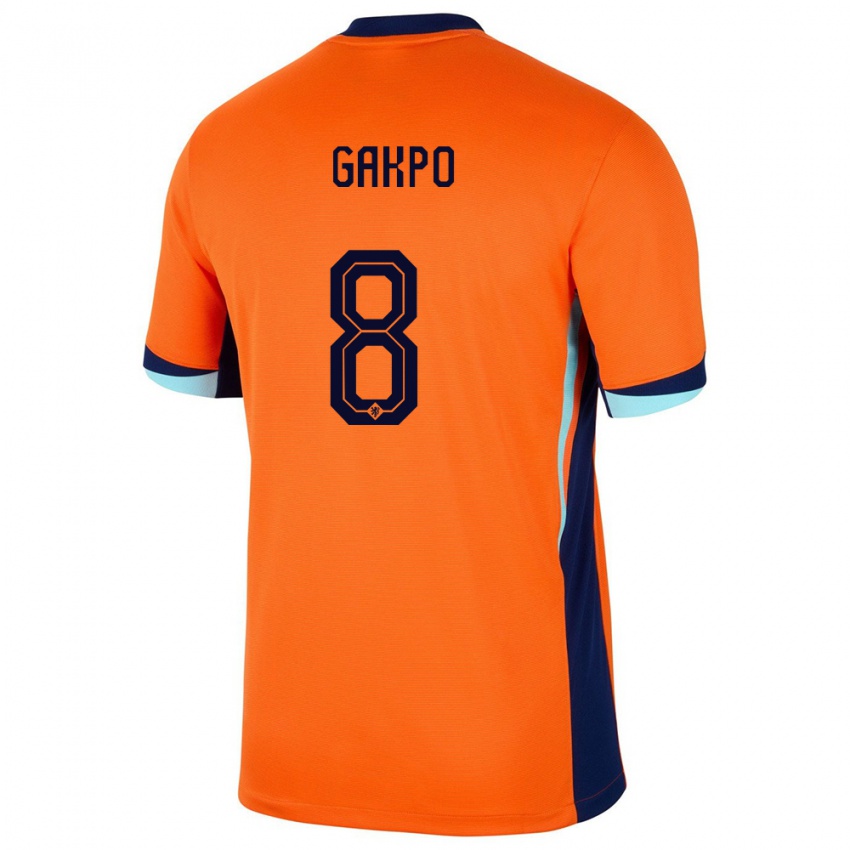 Herren Niederlande Cody Gakpo #8 Orange Heimtrikot Trikot 24-26 T-Shirt
