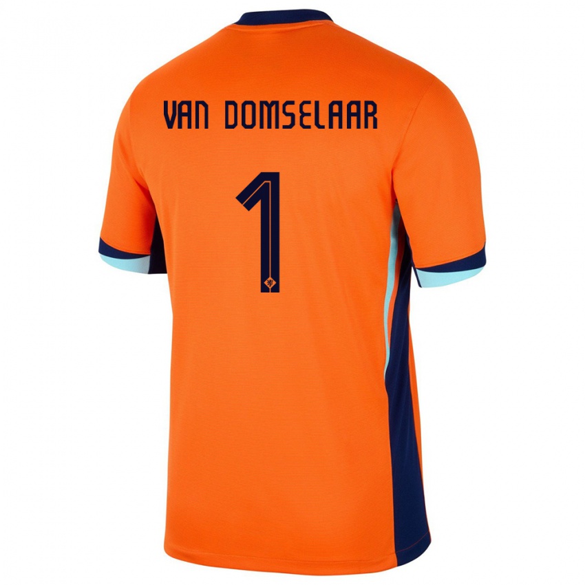 Herren Niederlande Daphne Van Domselaar #1 Orange Heimtrikot Trikot 24-26 T-Shirt