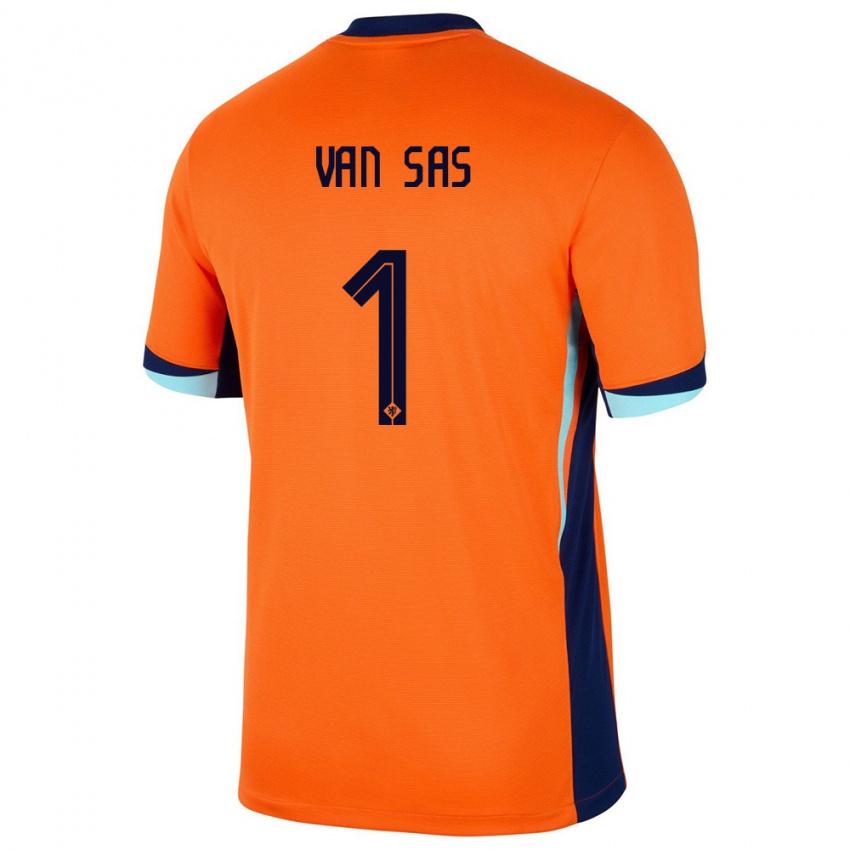 Herren Niederlande Mikki Van Sas #1 Orange Heimtrikot Trikot 24-26 T-Shirt