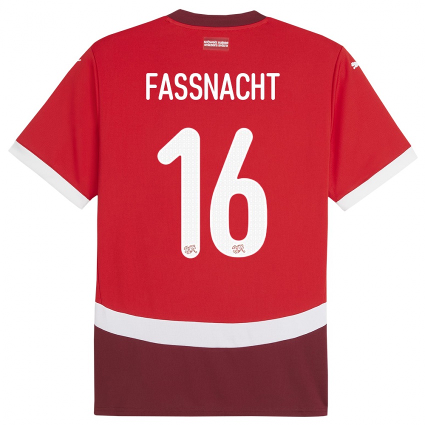 Herren Schweiz Christian Fassnacht #16 Rot Heimtrikot Trikot 24-26 T-Shirt