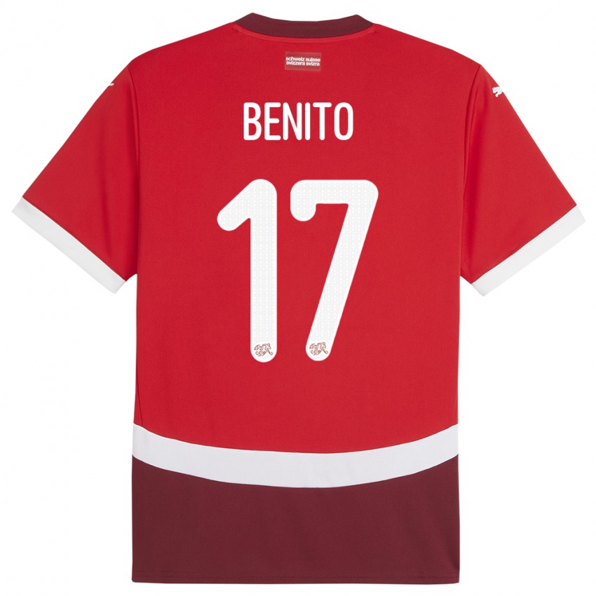 Herren Schweiz Loris Benito #17 Rot Heimtrikot Trikot 24-26 T-Shirt