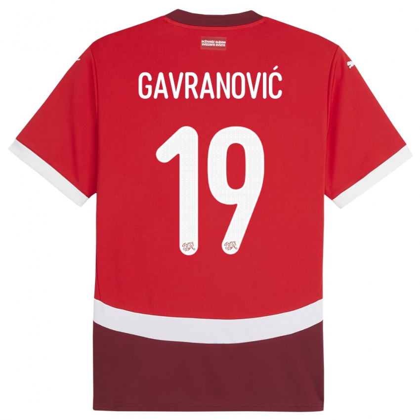 Herren Schweiz Mario Gavranovic #19 Rot Heimtrikot Trikot 24-26 T-Shirt