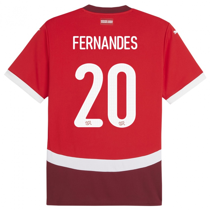 Herren Schweiz Edimilson Fernandes #20 Rot Heimtrikot Trikot 24-26 T-Shirt