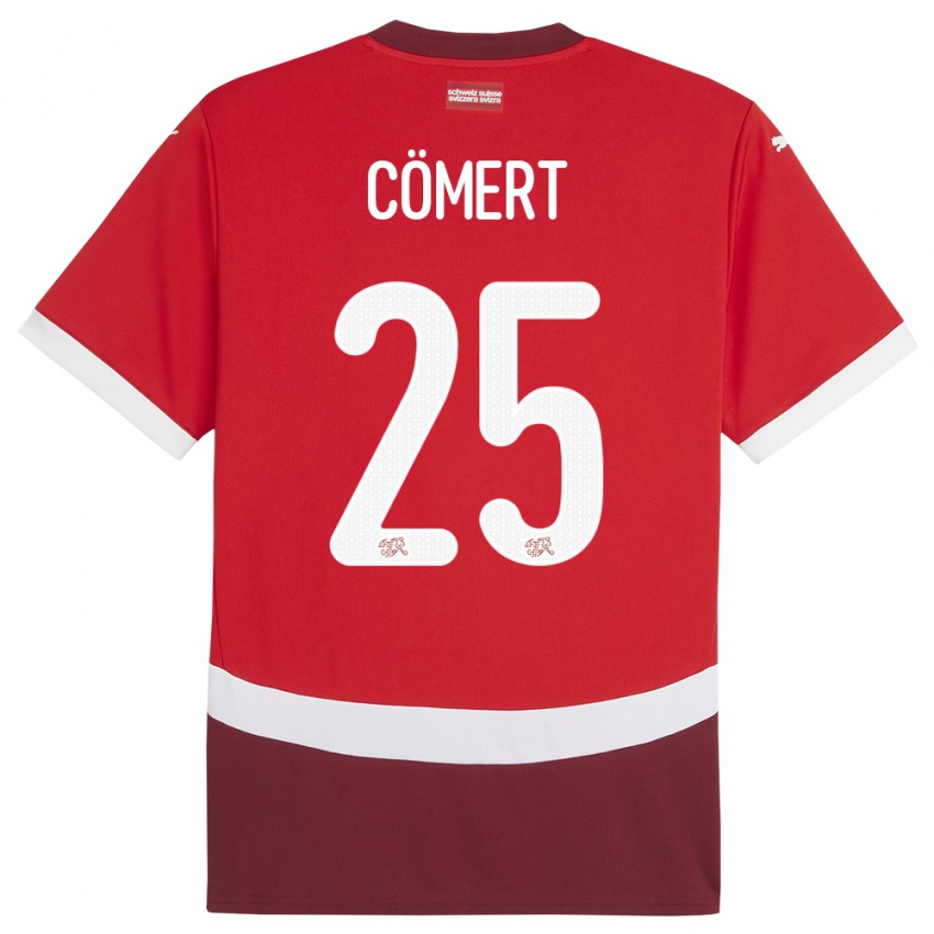 Herren Schweiz Eray Comert #25 Rot Heimtrikot Trikot 24-26 T-Shirt