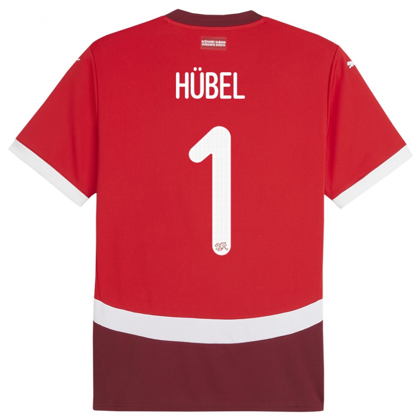 Herren Schweiz Marvin Hubel #1 Rot Heimtrikot Trikot 24-26 T-Shirt