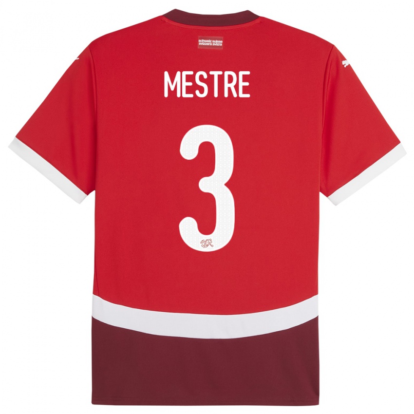 Herren Schweiz Luis Mestre #3 Rot Heimtrikot Trikot 24-26 T-Shirt