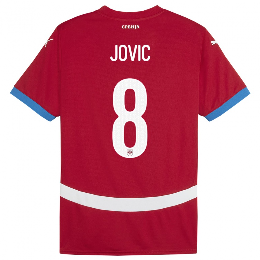 Herren Serbien Luka Jovic #8 Rot Heimtrikot Trikot 24-26 T-Shirt