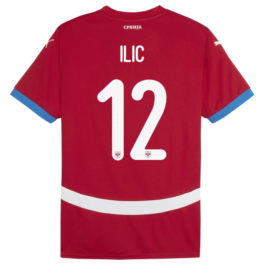Herren Serbien Marko Ilic #12 Rot Heimtrikot Trikot 24-26 T-Shirt