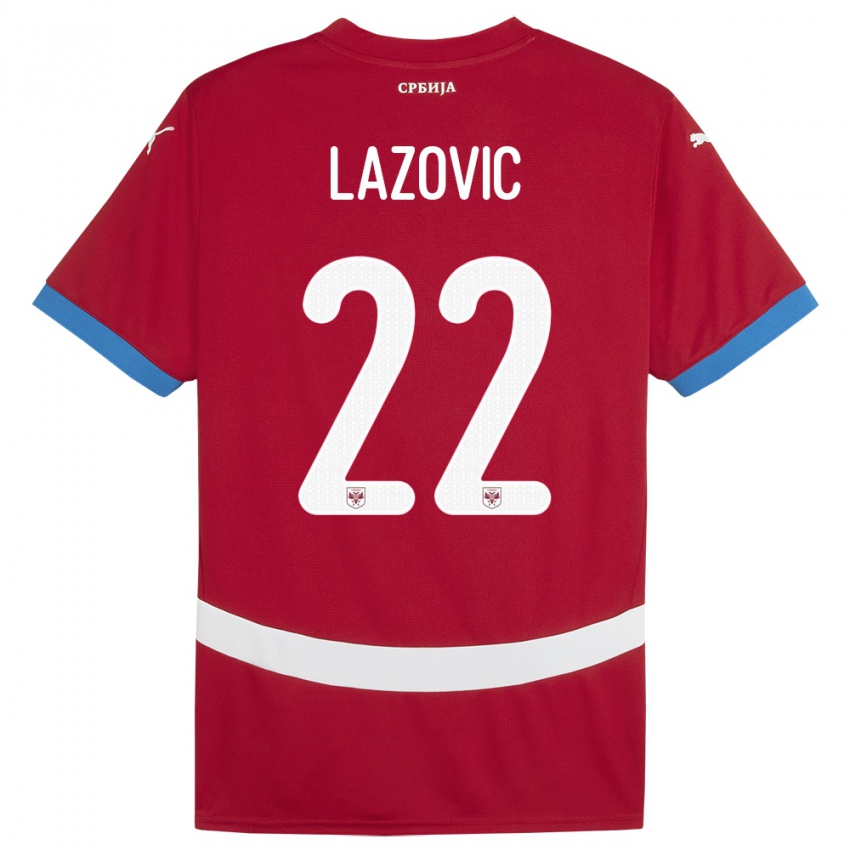 Herren Serbien Darko Lazovic #22 Rot Heimtrikot Trikot 24-26 T-Shirt
