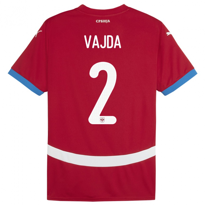Herren Serbien Orsoja Vajda #2 Rot Heimtrikot Trikot 24-26 T-Shirt