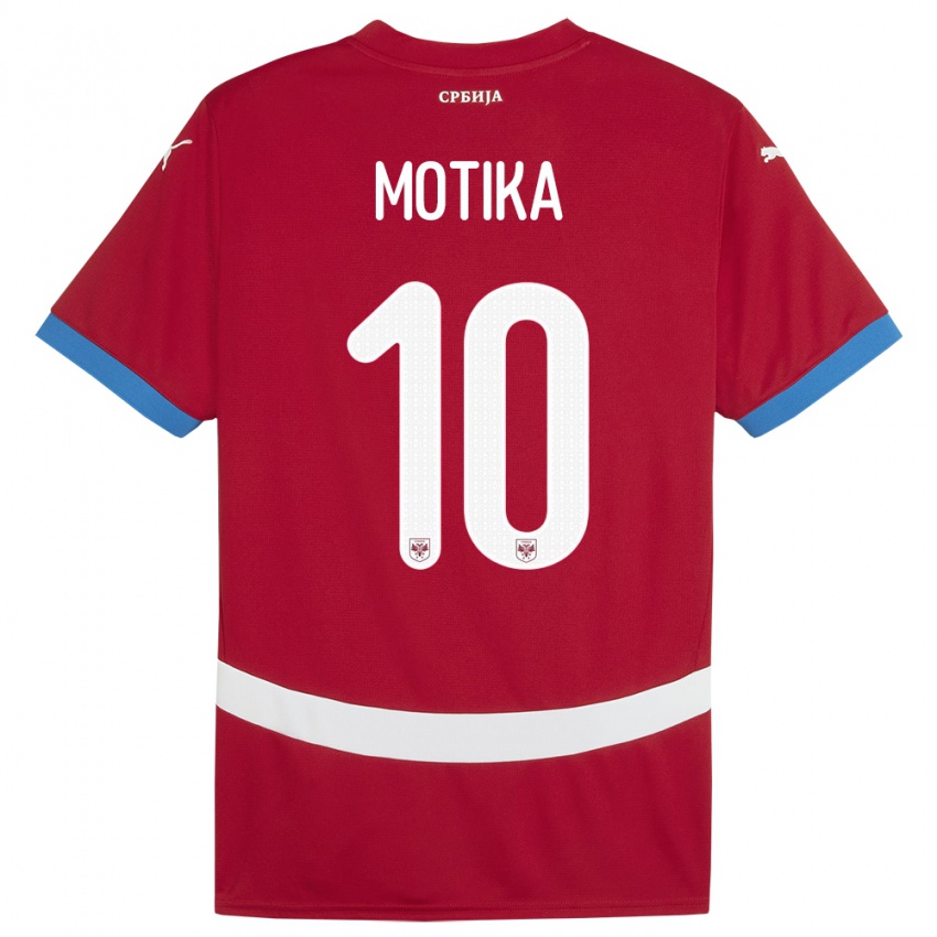 Herren Serbien Nemanja Motika #10 Rot Heimtrikot Trikot 24-26 T-Shirt