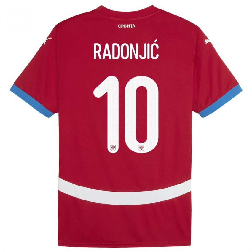 Herren Serbien Mateja Radonjic #10 Rot Heimtrikot Trikot 24-26 T-Shirt