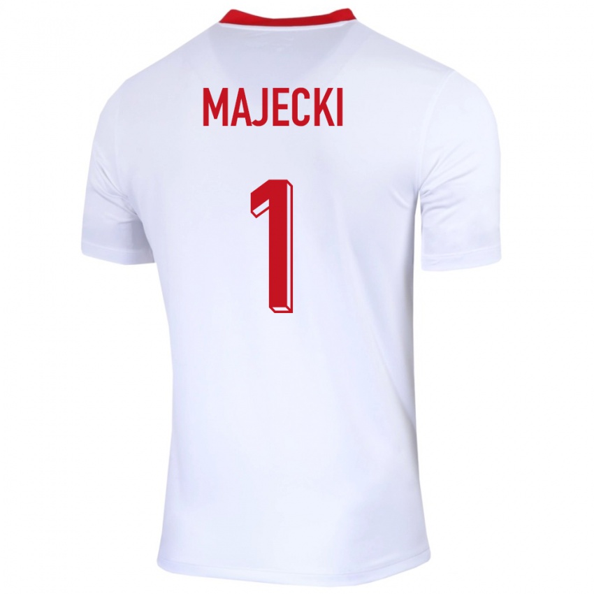 Herren Polen Radoslaw Majecki #1 Weiß Heimtrikot Trikot 24-26 T-Shirt