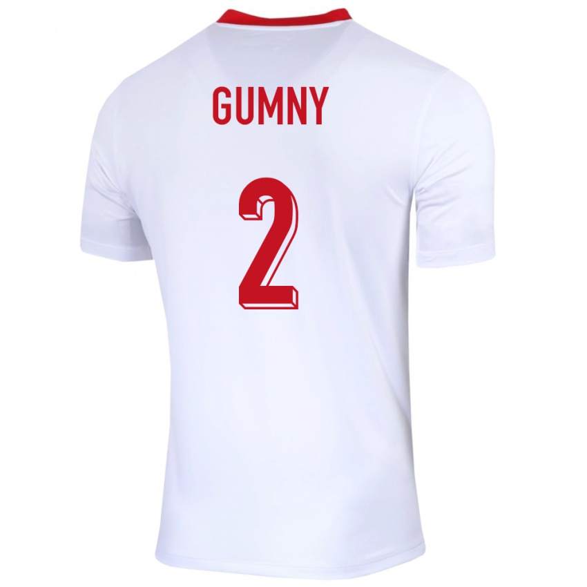 Herren Polen Robert Gumny #2 Weiß Heimtrikot Trikot 24-26 T-Shirt