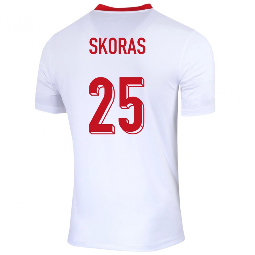 Herren Polen Michal Skoras #25 Weiß Heimtrikot Trikot 24-26 T-Shirt