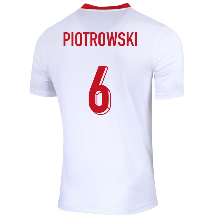 Herren Polen Jakub Piotrowski #6 Weiß Heimtrikot Trikot 24-26 T-Shirt