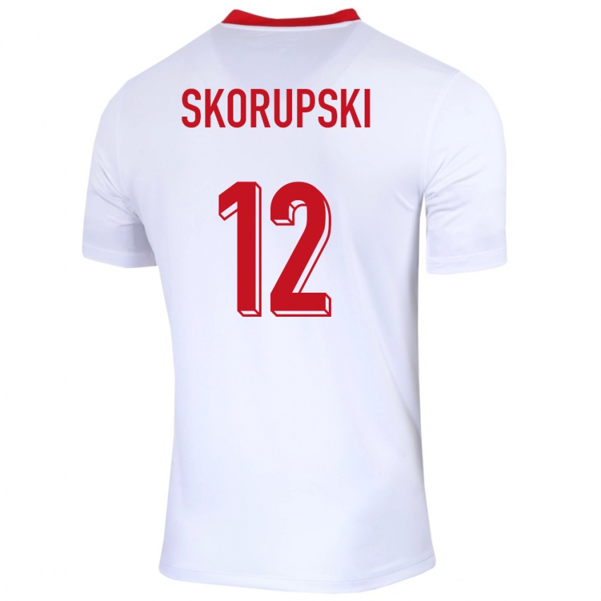 Herren Polen Lukasz Skorupski #12 Weiß Heimtrikot Trikot 24-26 T-Shirt