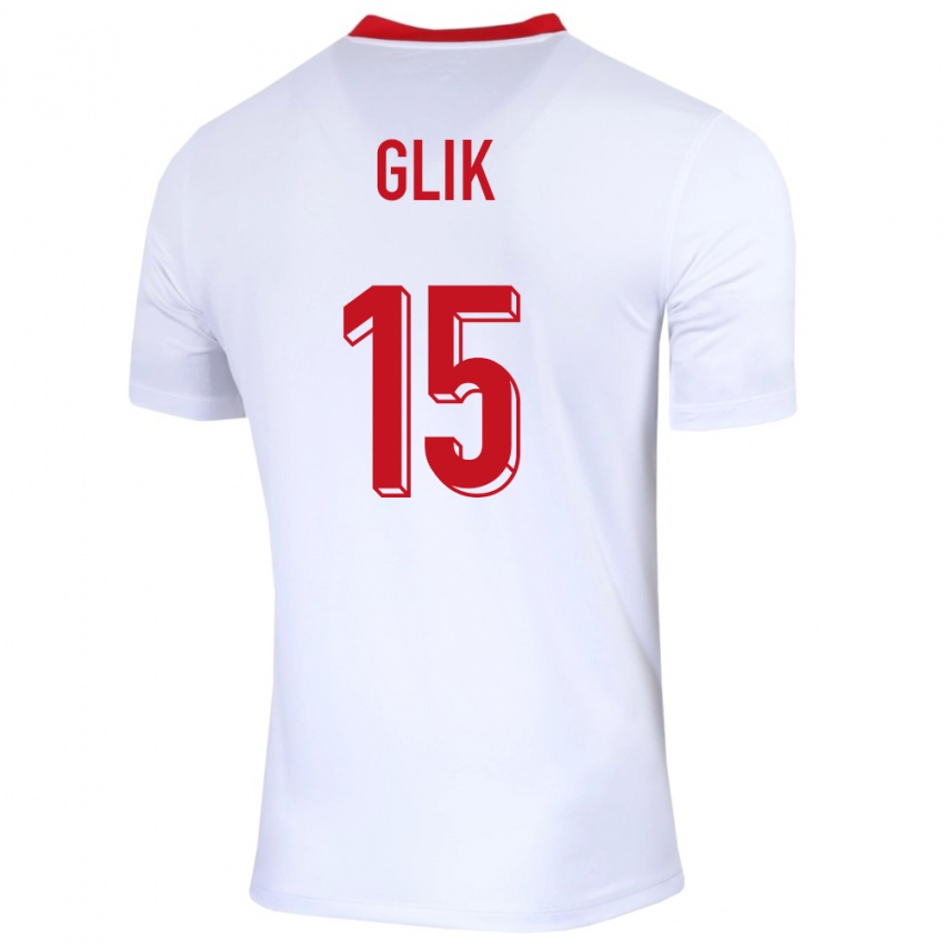Herren Polen Kamil Glik #15 Weiß Heimtrikot Trikot 24-26 T-Shirt