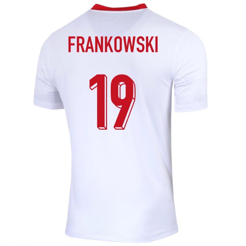 Herren Polen Przemyslaw Frankowski #19 Weiß Heimtrikot Trikot 24-26 T-Shirt