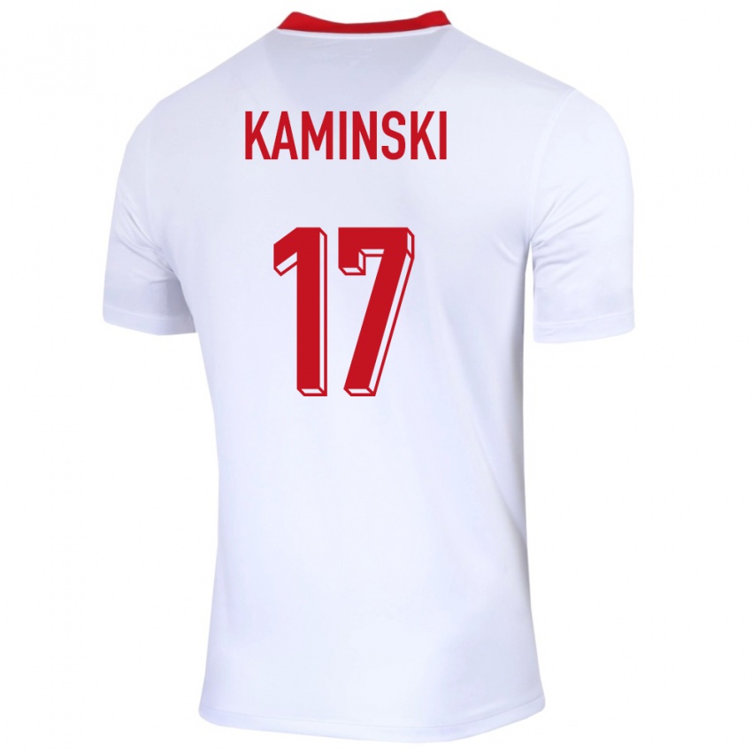 Herren Polen Jakub Kaminski #17 Weiß Heimtrikot Trikot 24-26 T-Shirt