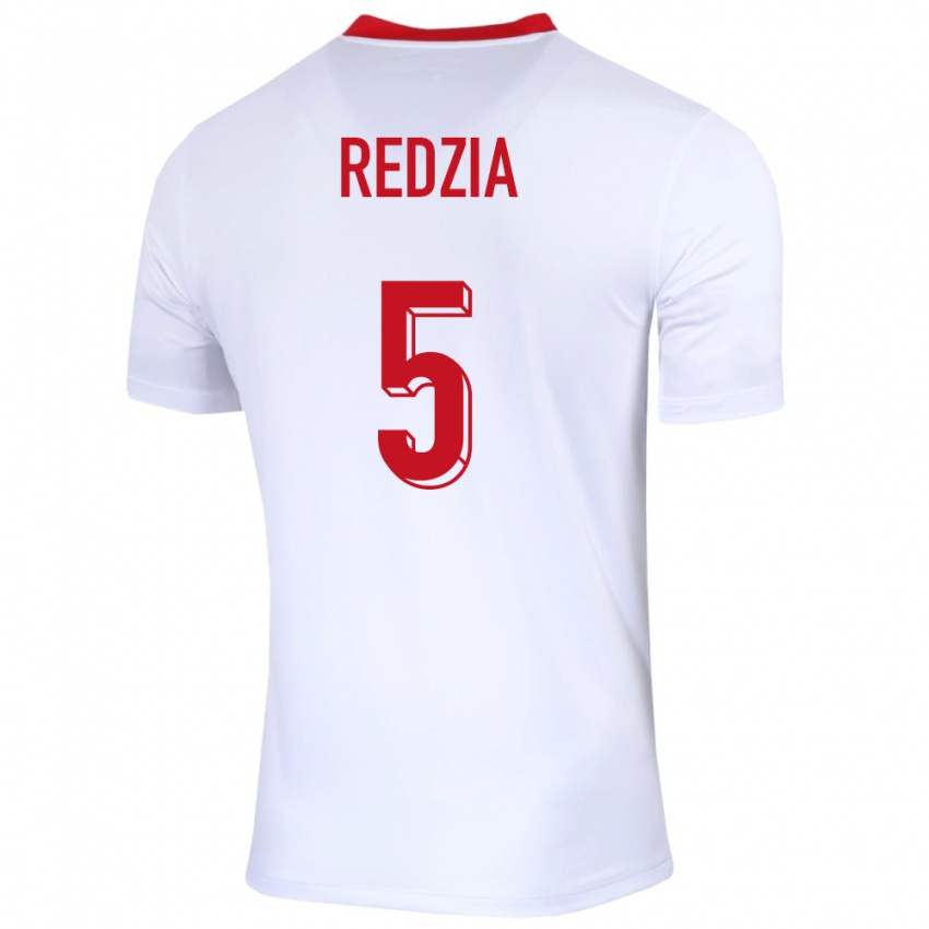 Herren Polen Anna Redzia #5 Weiß Heimtrikot Trikot 24-26 T-Shirt