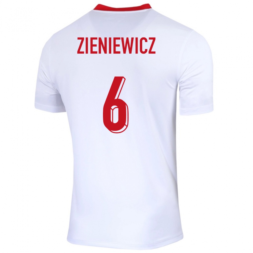 Herren Polen Wiktoria Zieniewicz #6 Weiß Heimtrikot Trikot 24-26 T-Shirt