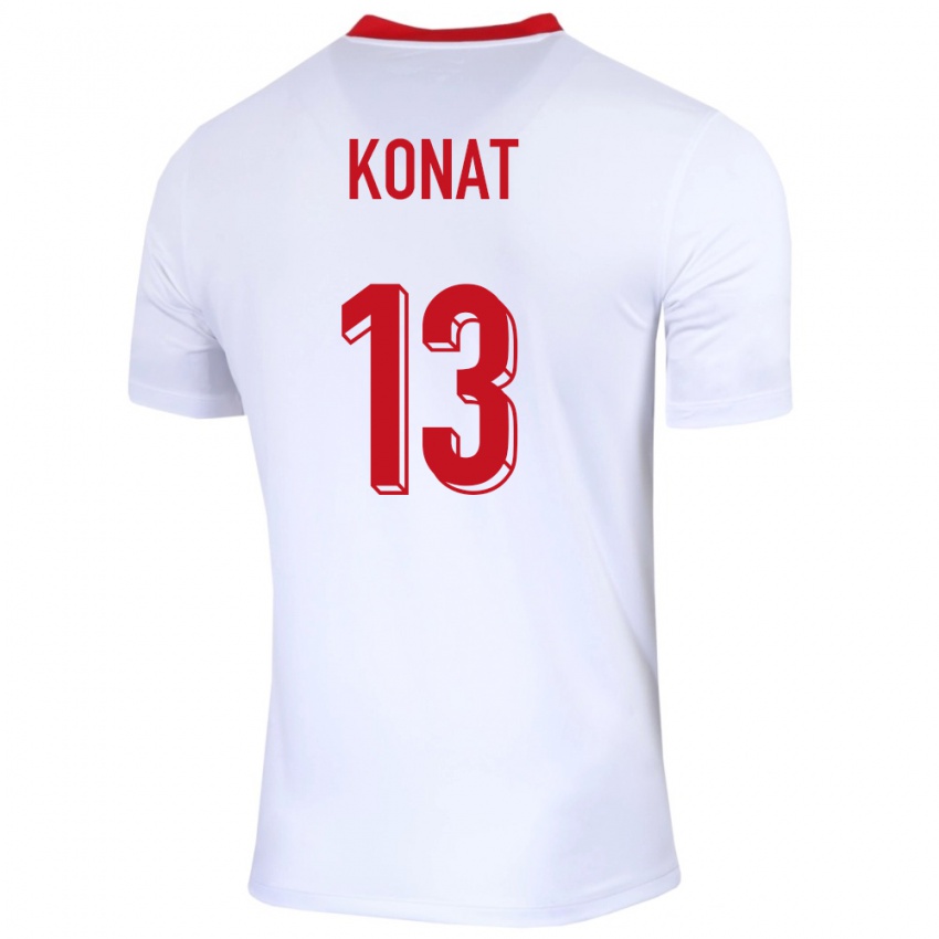 Herren Polen Katarzyna Konat #13 Weiß Heimtrikot Trikot 24-26 T-Shirt