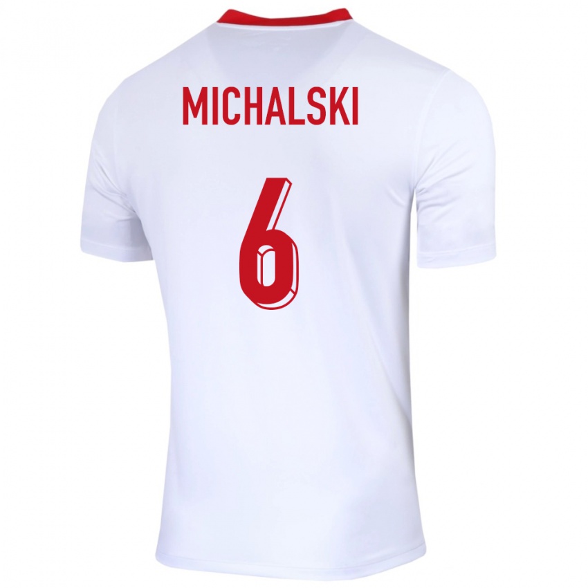 Herren Polen Szymon Michalski #6 Weiß Heimtrikot Trikot 24-26 T-Shirt