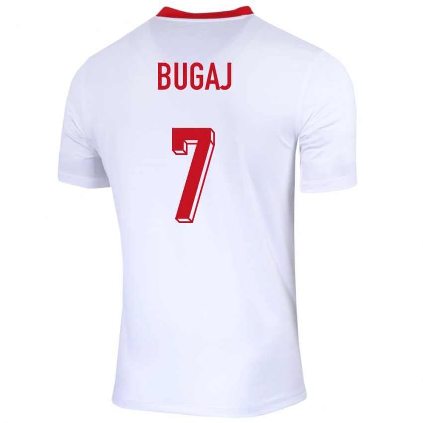 Herren Polen Dawid Bugaj #7 Weiß Heimtrikot Trikot 24-26 T-Shirt