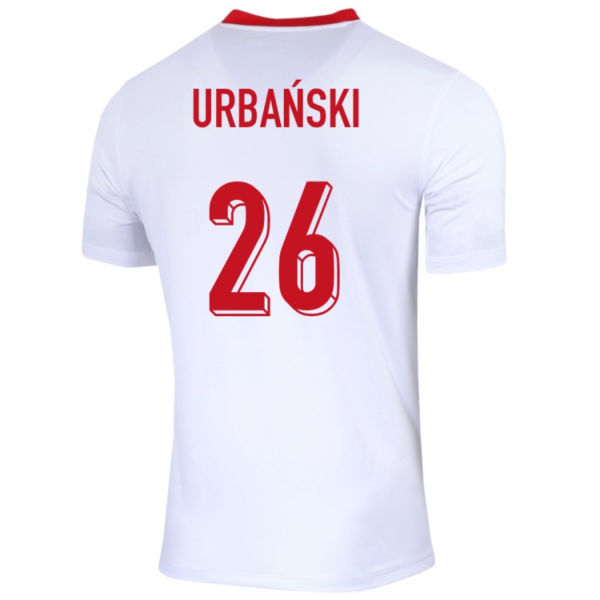 Herren Polen Kacper Urbanski #26 Weiß Heimtrikot Trikot 24-26 T-Shirt