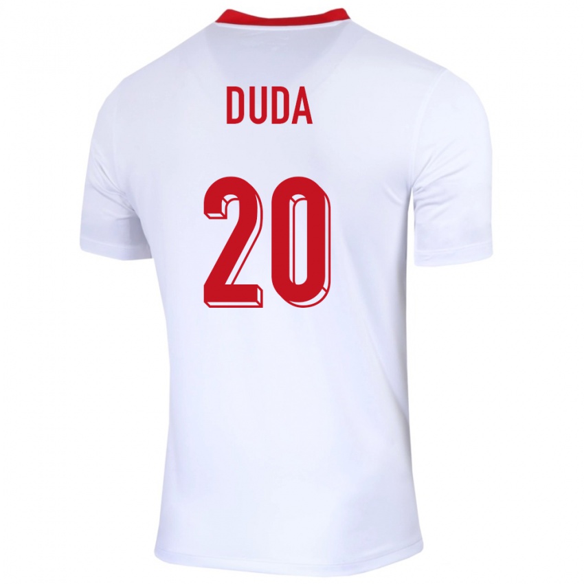 Herren Polen Kacper Duda #20 Weiß Heimtrikot Trikot 24-26 T-Shirt