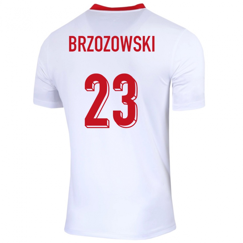 Herren Polen Milosz Brzozowski #23 Weiß Heimtrikot Trikot 24-26 T-Shirt