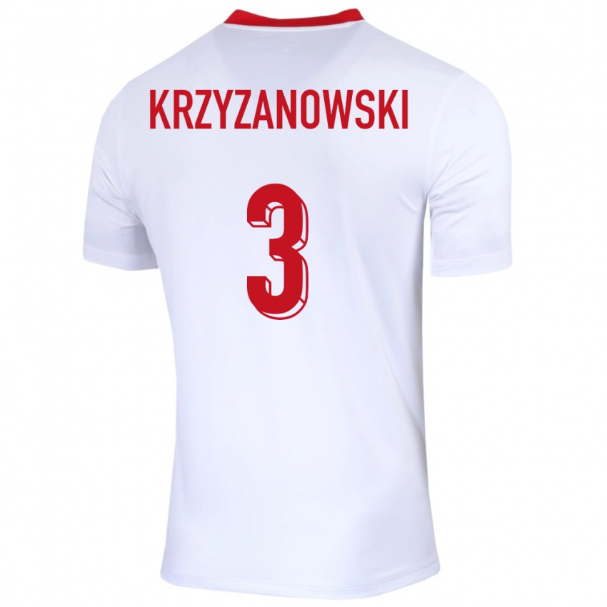 Herren Polen Jakub Krzyzanowski #3 Weiß Heimtrikot Trikot 24-26 T-Shirt