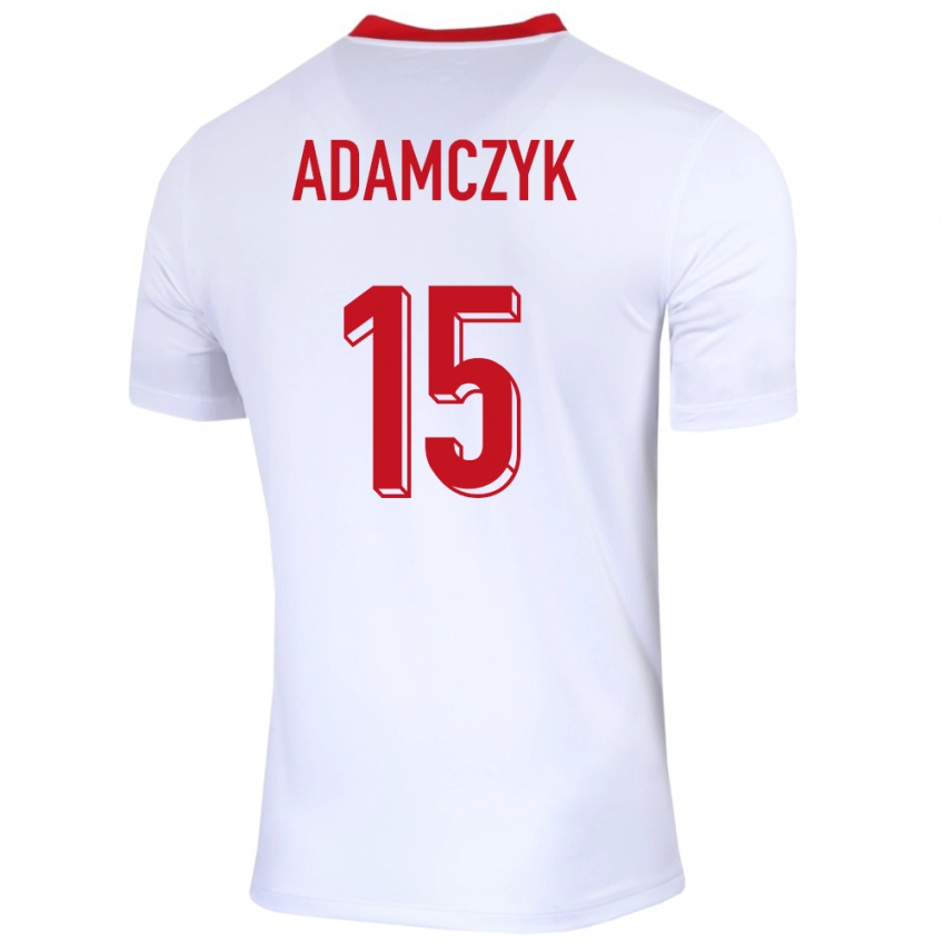 Herren Polen Nico Adamczyk #15 Weiß Heimtrikot Trikot 24-26 T-Shirt